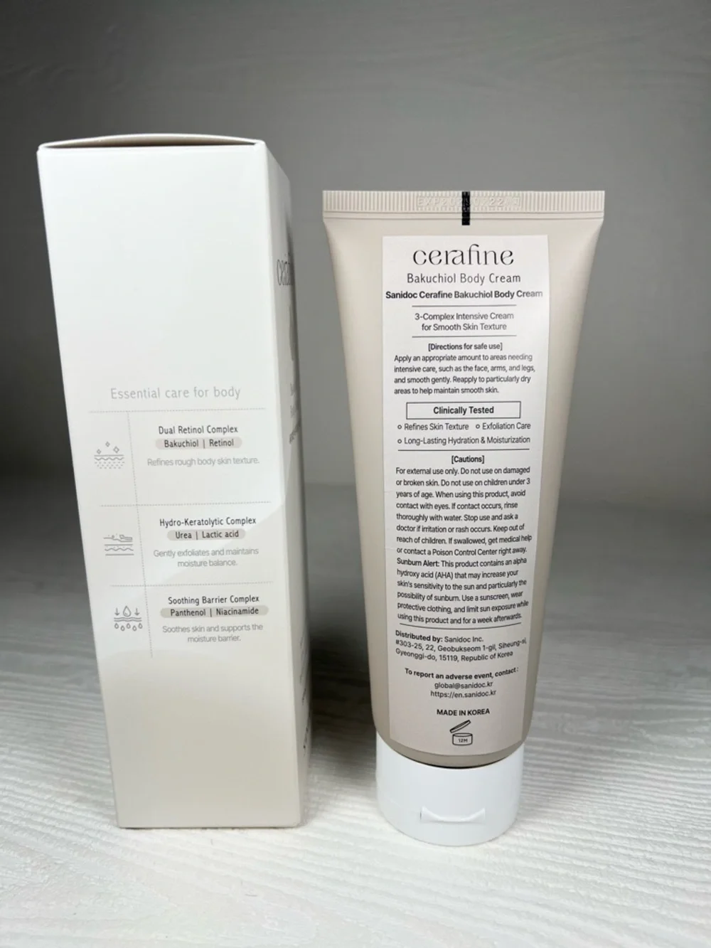 Korean Skincare SANIDOC Cerafine Bakuchiol Body Lotion
